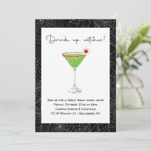 Halloween Meisjes Nachtuitnodiging Kaart