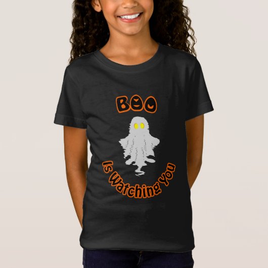 Halloween Meisjes T-shirt | Boo kijkt naar je (Voorkant)