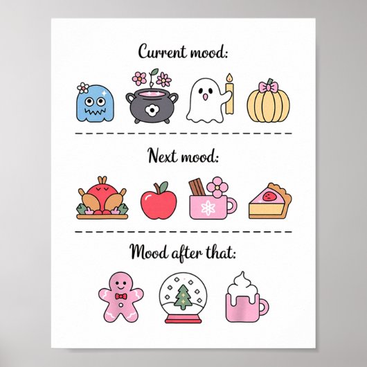 Halloween Meme Huidige stemming Thanksgiving Kerst Poster (Voorkant)