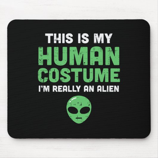 Halloween menselijk kostuum im buitenaardse grappi muismat (Voorkant)