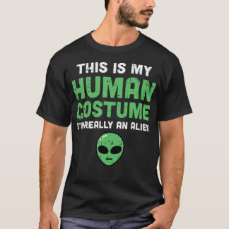 Halloween menselijk kostuum im buitenaardse grappi t-shirt