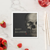 Halloween Menselijke Schedel Etsen Zwart Servet (Insitu)