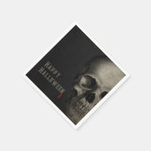 Halloween Menselijke Schedel Etsen Zwart Servet (Hoek)