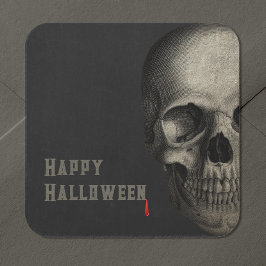 Halloween menselijke schedel Spooky Vierkante Sticker