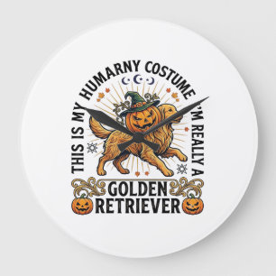 Halloween Mensen Kostuum Golden Retriever Pompoen  Grote Klok