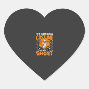 Halloween Mensen Kostuum Spook Skelet Grafisch Hart Sticker
