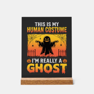 Halloween Mensen Kostuum Spook Vintage Acryl Bord