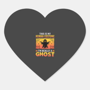 Halloween Mensen Kostuum Spook Vintage Hart Sticker