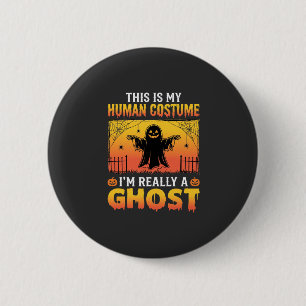 Halloween Mensen Kostuum Spook Vintage Ronde Button 5,7 Cm