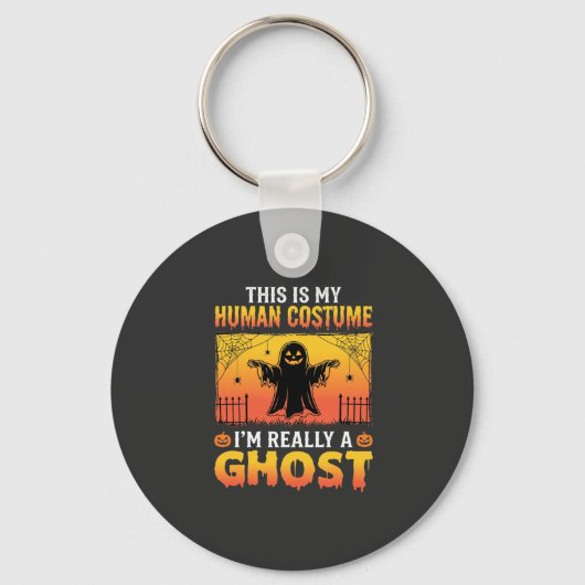 Halloween Mensen Kostuum Spook Vintage Sleutelhanger (Voorkant)
