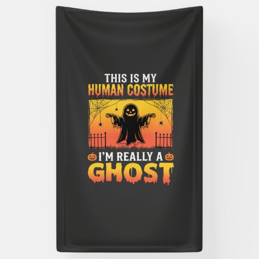 Halloween Mensen Kostuum Spook Vintage Spandoek (Verticaal)