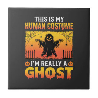 Halloween Mensen Kostuum Spook Vintage Tegeltje