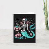 Halloween Mermaid Funny Skeleton Kaart (Voorkant)