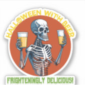 Halloween met bier sticker (Voorkant)
