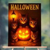 Halloween met Cat Oranje digitale kunst Acryl Bord (Neutraal)