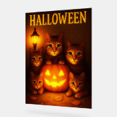 Halloween met Cat Oranje digitale kunst Acryl Bord (Hoek)