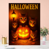Halloween met Cat Oranje digitale kunst Acryl Bord (Huwelijk)