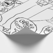 HALLOWEEN MET DE HAND GETROKKEN MONSTER Wrapping P Cadeaupapier (Hoek)