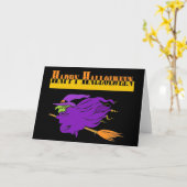 Halloween met de Paarse heks Kaart (Gele Bloem)