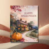 Halloween met een knus pompad-pad briefkaart