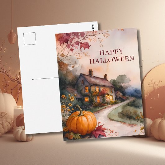 Halloween met een knus pompad-pad briefkaart