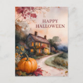 Halloween met een knus pompad-pad briefkaart (Voorkant)