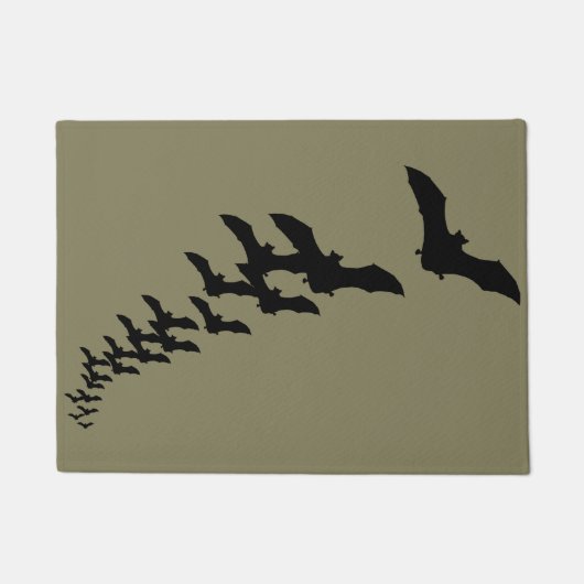  Halloween met een zwerm vliegende vleermuizen Deurmat (Voorkant)