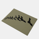  Halloween met een zwerm vliegende vleermuizen Deurmat (Schuin)