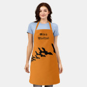  Halloween met een zwerm vliegende vleermuizen Schort (Gedragen)