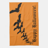  Halloween met een zwerm vliegende vleermuizen Theedoek (Verticaal)