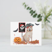 Halloween met gele Labrador Retriever Briefkaart (Staand voorkant)