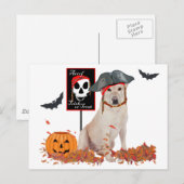 Halloween met gele Labrador Retriever Briefkaart (Voorkant / Achterkant)