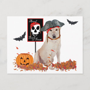 Halloween met gele Labrador Retriever Briefkaart