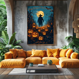 Halloween met gloeiende Jack-O'-Lanterns Poster