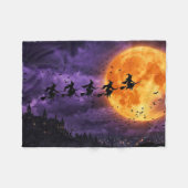 Halloween met Maan en Heks Fleece Deken (Voorkant (Horizontaal))