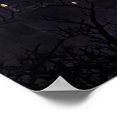 Halloween met Maan en Heks Poster (Hoek)
