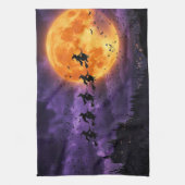 Halloween met Maan en Heks Theedoek (Verticaal)