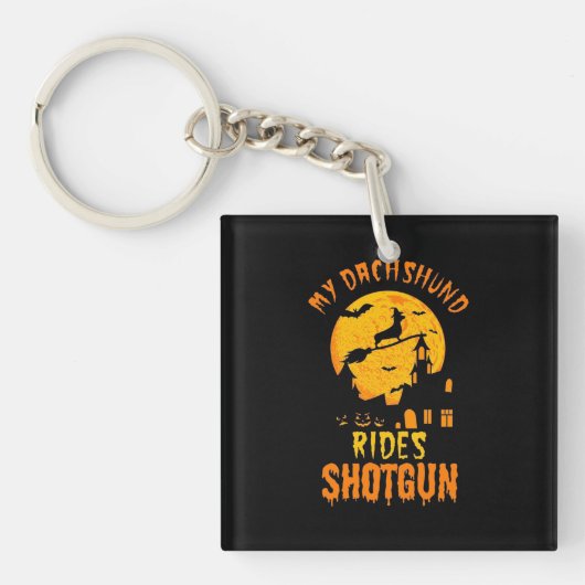 Halloween met mijn Dachshund Sleutelhanger (voorkant)