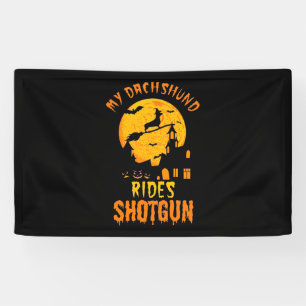 Halloween met mijn Dachshund Spandoek