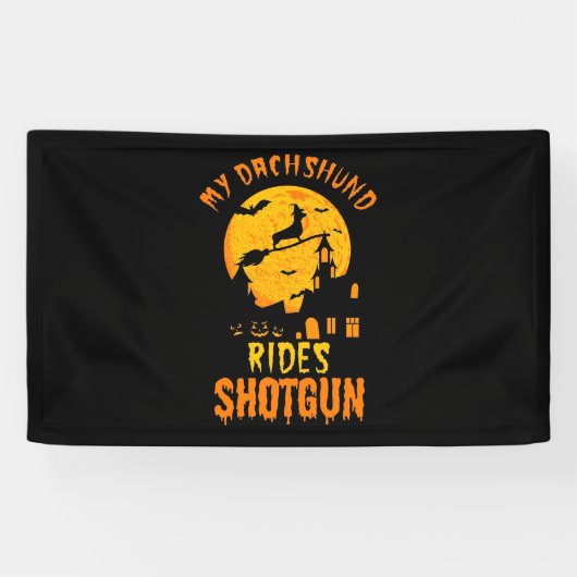 Halloween met mijn Dachshund Spandoek (Horizontaal)