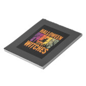 Halloween Met Mijn Heksen Retro Zonsondergang Notitieblok (Linkerzijde)