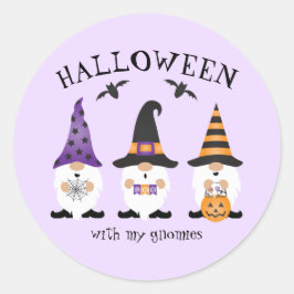 Halloween met mijn Paarse Sinaasappel van Gnomen Ronde Sticker