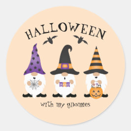 Halloween met mijn Paarse Sinaasappel van Gnomen Ronde Sticker