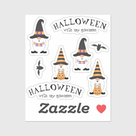 Halloween met mijn Paarse Sinaasappel van Gnomen Sticker (Vel)