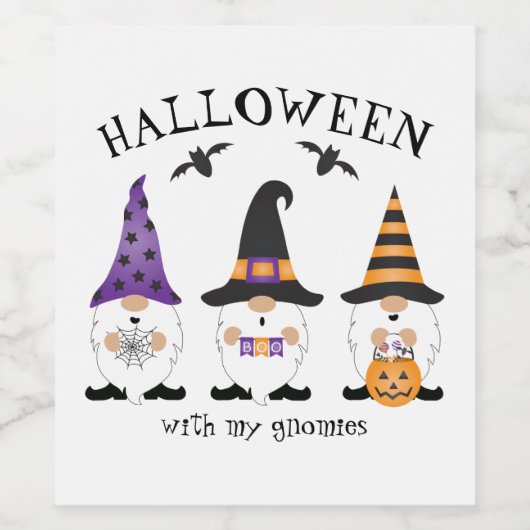 Halloween met mijn Paarse Sinaasappel van Gnomen Wijn Etiket (Enkel label)