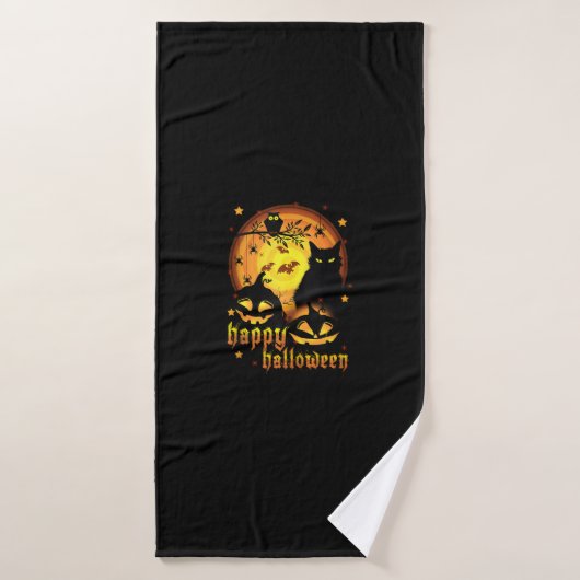 Halloween met Moon Pumpkins Vleermuizen Spinnen en Badhanddoek (Badhanddoek)