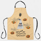 Halloween met pompoenen, geesten, spinnen en webs schort (Voorkant)