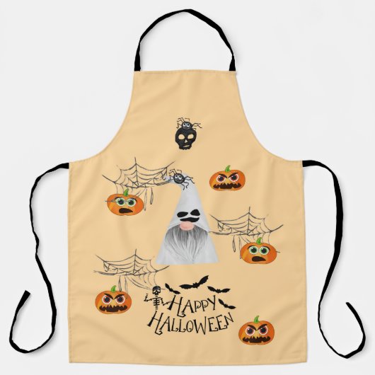 Halloween met pompoenen, geesten, spinnen en webs schort (Voorkant)