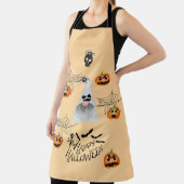 Halloween met pompoenen, geesten, spinnen en webs schort (Insitu)