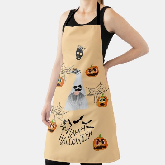 Halloween met pompoenen, geesten, spinnen en webs schort (Insitu)